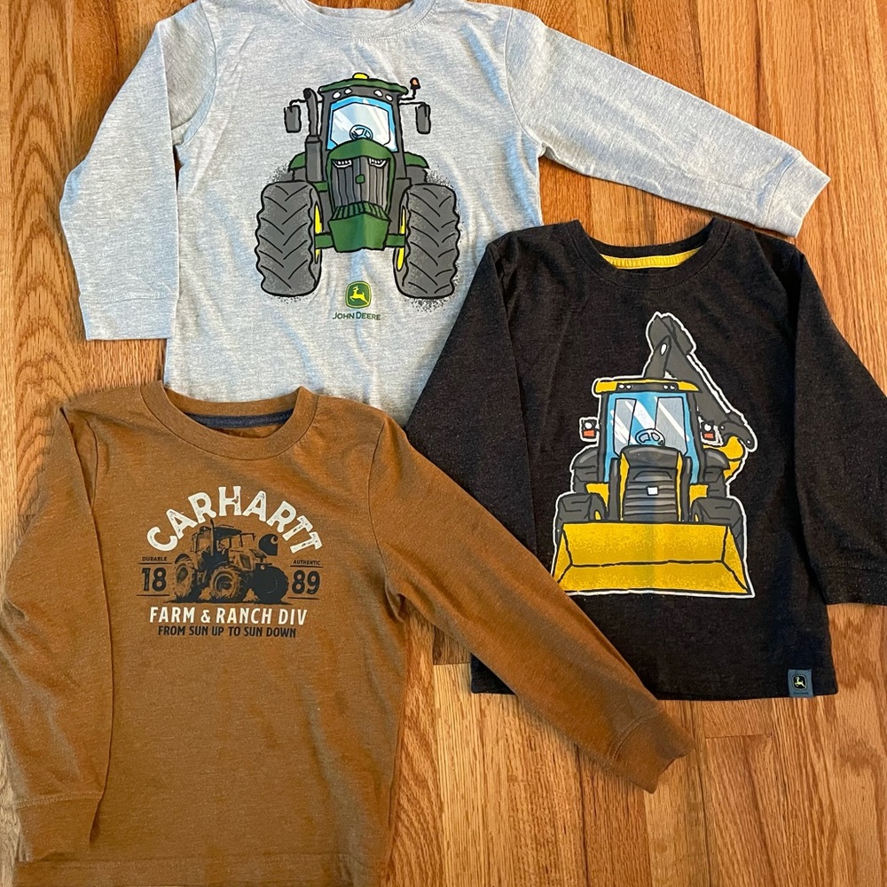 Lot of John Deere, Carhartt boys 3T